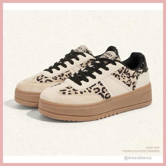 Women's Platform Sneakers Lace Up Thick Sole Comfortable Casual Walking Shoes - Picture 7 of 8